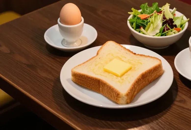 トーストとゆで卵の寄り
