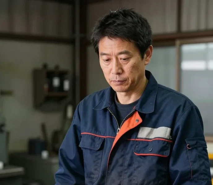 工場の中に立つ代表