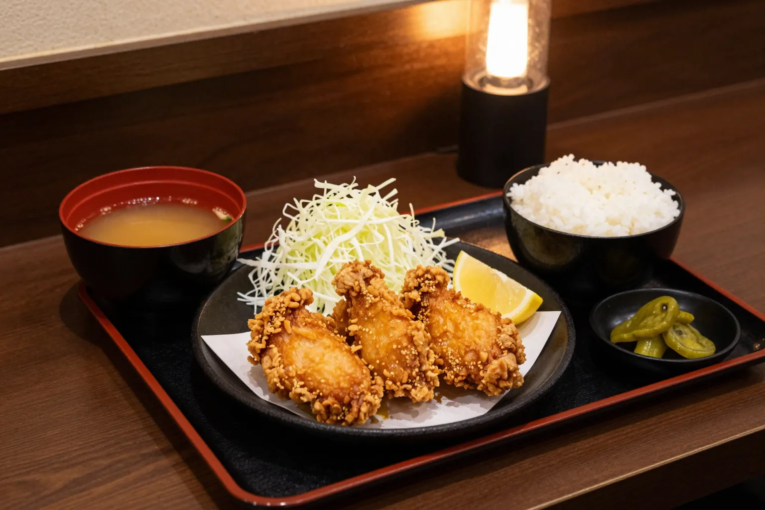 鶏の唐揚げ定食